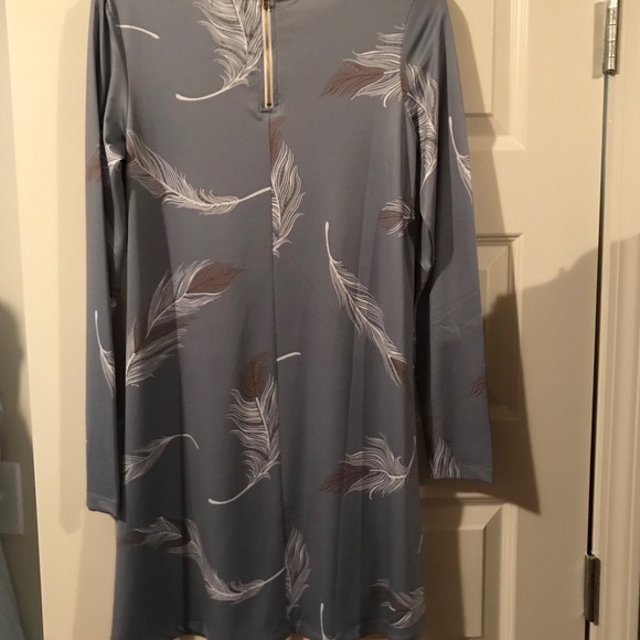 B. Boutique by Evergreen blue with feathers tunic - Picture 9 of 16